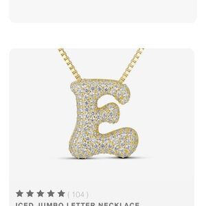Sparkling Gold and Silver Initial E Necklace
